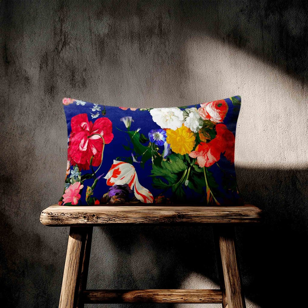 Garden Bouquet | Sustainable Velvet Rectangle Cushion - Midnight 50 x 30 cm Standard by Izabela Peters
