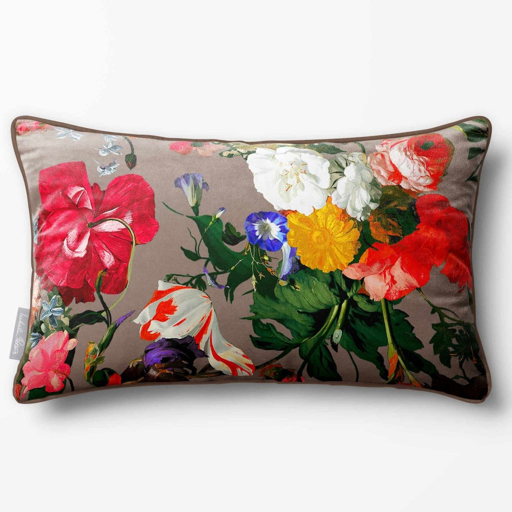 Garden Bouquet | Sustainable Velvet Rectangle Cushion - Rosewater 50 x 30 cm Standard by Izabela Peters
