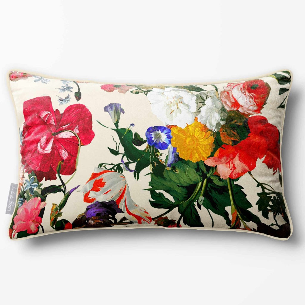 Garden Bouquet | Sustainable Velvet Rectangle Cushion - Rosewater 50 x 30 cm Standard by Izabela Peters