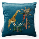 Giraffe | Sustainable Velvet Cushion - Teal 40 x 40 cm Smooth by Izabela Peters