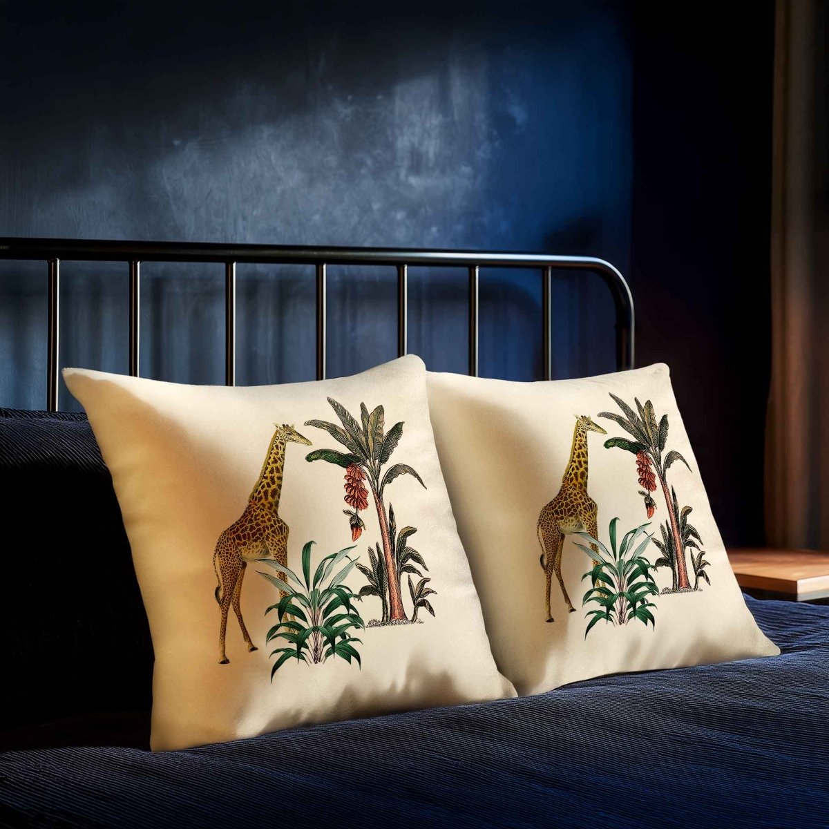 Giraffe | Sustainable Velvet Cushion - Ivory Cream 40 x 40 cm Standard by Izabela Peters