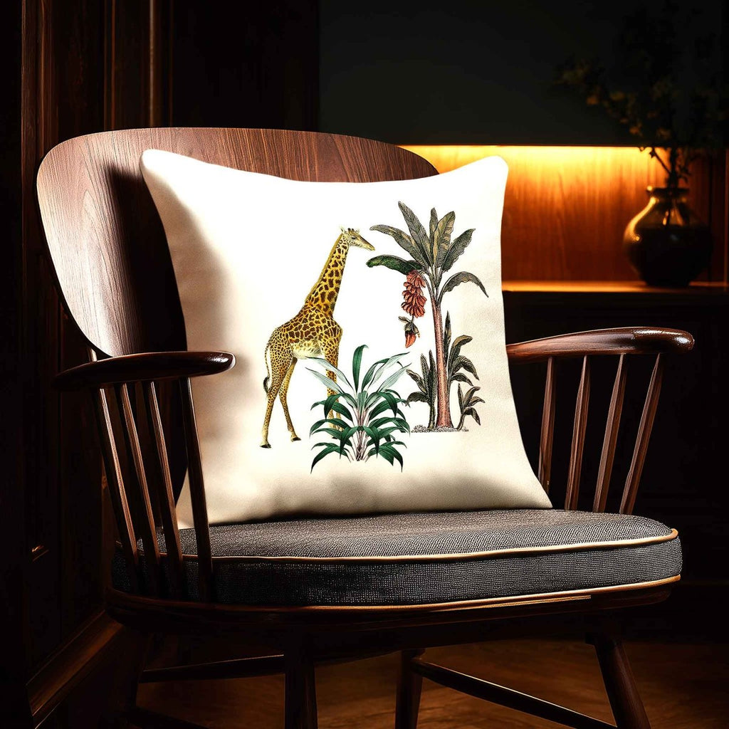 Giraffe | Sustainable Velvet Cushion - Ivory Cream 40 x 40 cm Standard by Izabela Peters