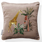 Giraffe | Sustainable Velvet Cushion - Dovedale Stone 40 x 40 cm Piped by Izabela Peters