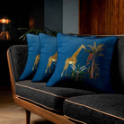 Giraffe | Sustainable Velvet Cushion - Estate Blue 40 x 40 cm Standard by Izabela Peters