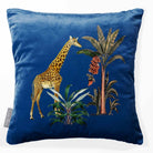 Giraffe | Sustainable Velvet Cushion - Estate Blue 40 x 40 cm Smooth by Izabela Peters