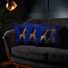 Giraffe | Sustainable Velvet Cushion - Midnight 40 x 40 cm Standard by Izabela Peters