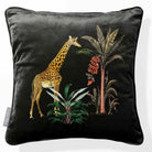 Giraffe | Sustainable Velvet Cushion - Charcoal 40 x 40 cm Piped by Izabela Peters
