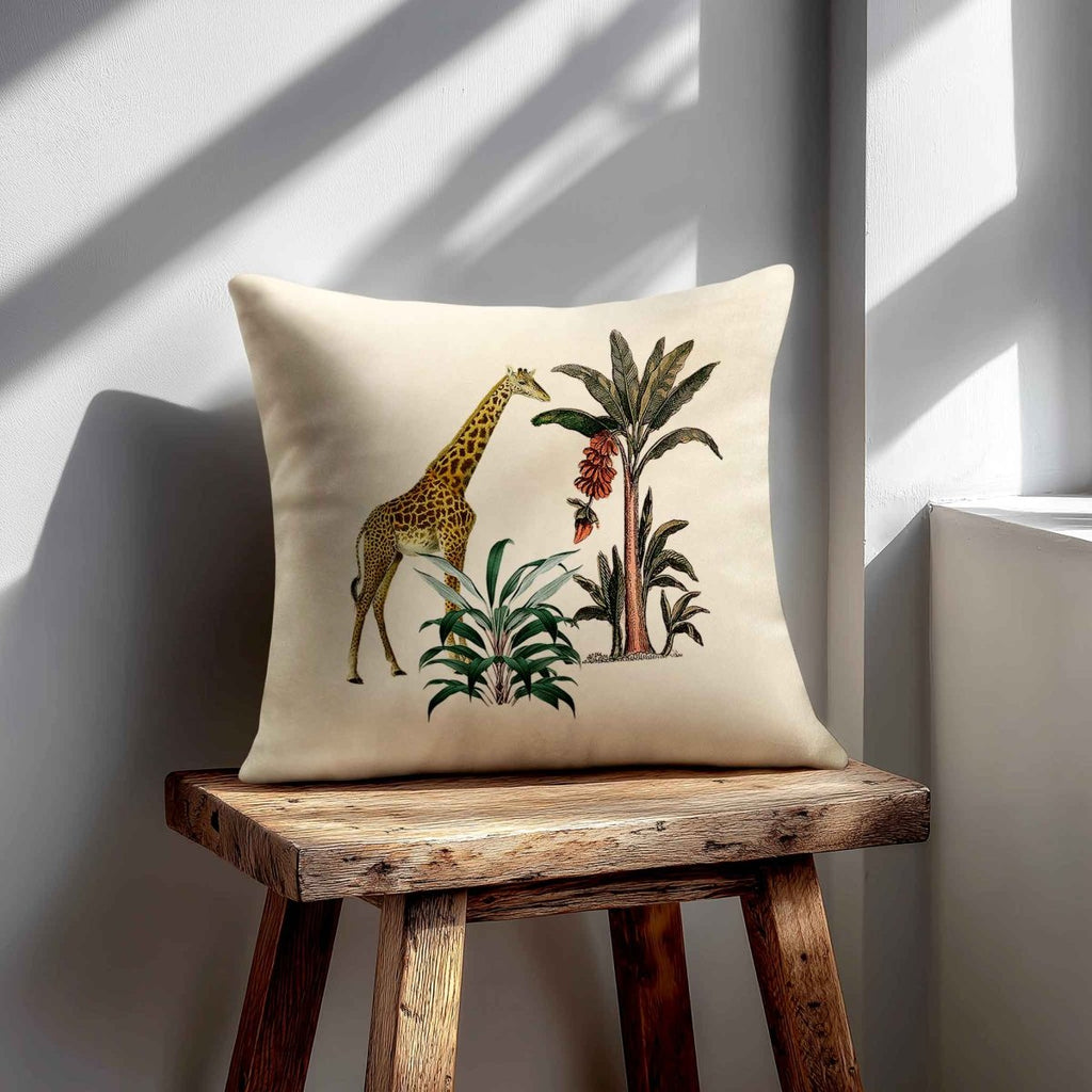Giraffe | Sustainable Velvet Cushion - Ivory Cream 40 x 40 cm Standard by Izabela Peters