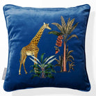 Giraffe | Sustainable Velvet Cushion - Estate Blue 40 x 40 cm Piped by Izabela Peters