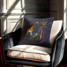 Giraffe | Sustainable Velvet Cushion - Graphite 40 x 40 cm Standard by Izabela Peters
