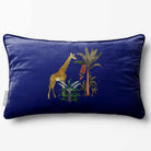 Giraffe | Sustainable Velvet Rectangle Cushion - Midnight 50 x 30 cm Piped by Izabela Peters