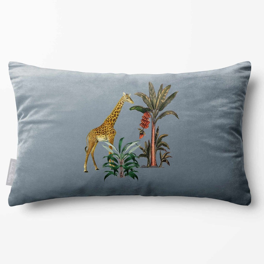 Giraffe | Sustainable Velvet Rectangle Cushion - French Grey 50 x 30 cm Standard by Izabela Peters