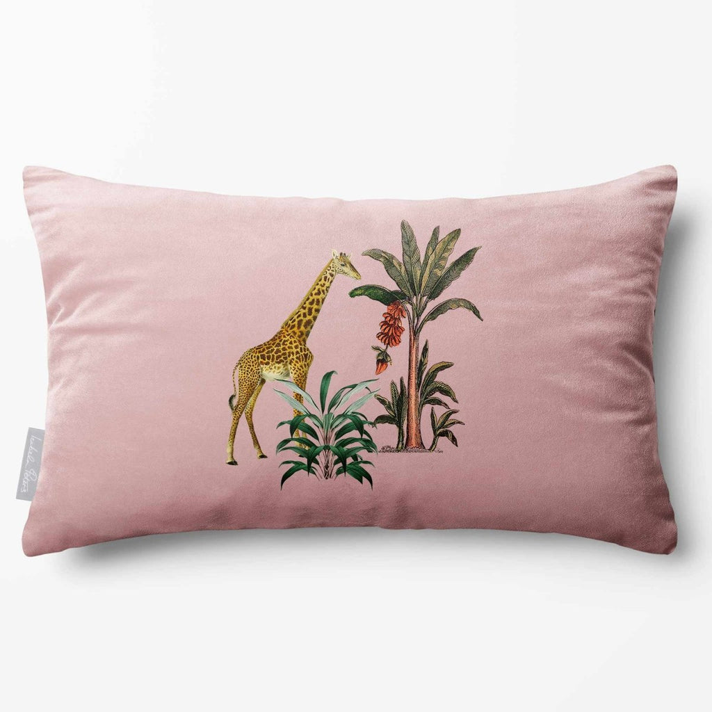 Giraffe | Sustainable Velvet Rectangle Cushion - Rosewater 50 x 30 cm Standard by Izabela Peters