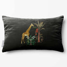 Giraffe | Sustainable Velvet Rectangle Cushion - Charcoal 50 x 30 cm Standard by Izabela Peters