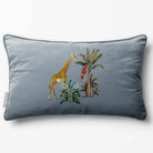 Giraffe | Sustainable Velvet Rectangle Cushion - French Grey 50 x 30 cm Piped by Izabela Peters