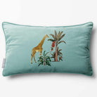 Giraffe | Sustainable Velvet Rectangle Cushion - Blue Surf 50 x 30 cm Piped by Izabela Peters