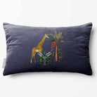 Giraffe | Sustainable Velvet Rectangle Cushion - Graphite 50 x 30 cm Standard by Izabela Peters