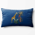 Giraffe | Sustainable Velvet Rectangle Cushion - Estate Blue 50 x 30 cm Standard by Izabela Peters