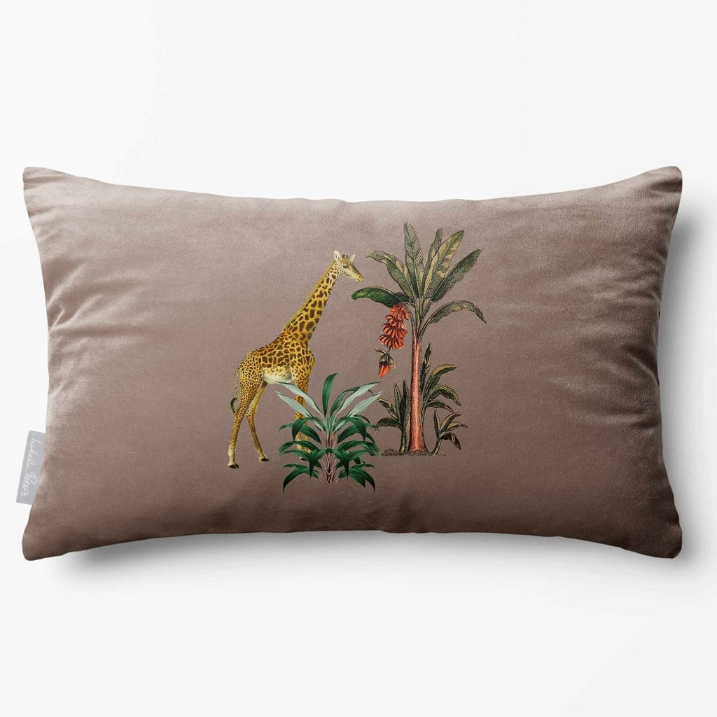 Giraffe | Sustainable Velvet Rectangle Cushion - Dovedale Stone 50 x 30 cm Standard by Izabela Peters
