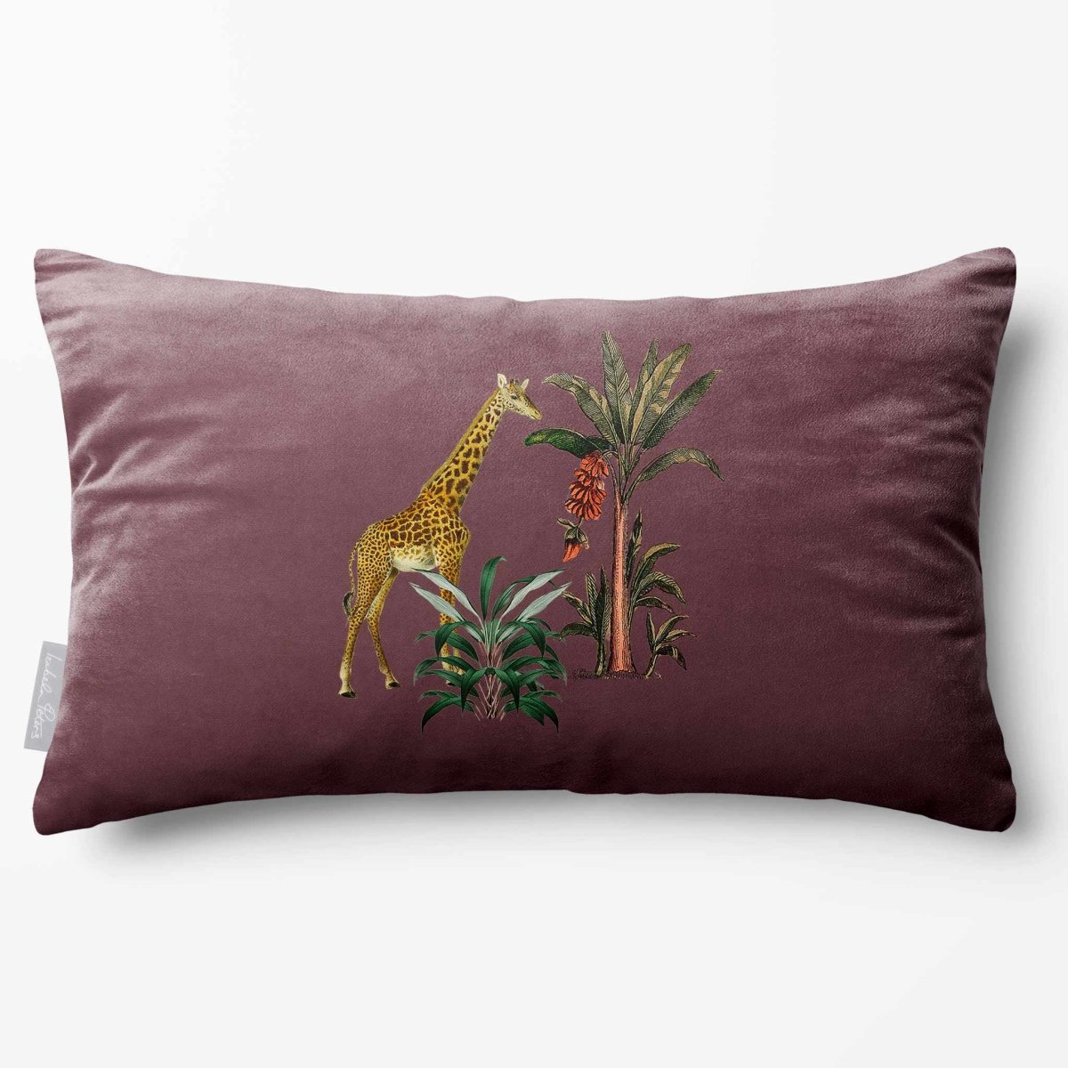Giraffe | Sustainable Velvet Rectangle Cushion - Italian Grape 50 x 30 cm Standard by Izabela Peters
