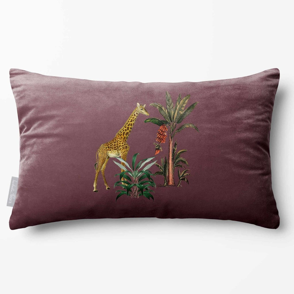 Giraffe | Sustainable Velvet Rectangle Cushion - Italian Grape 50 x 30 cm Standard by Izabela Peters