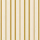 Close-up of the Ticking Stripe Christmas napkin print in gold on ivory cotton, showing fine ticking stripes