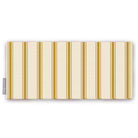 Ticking Stripe Christmas table runner in gold on ivory, folded on white, showing fine ticking stripes