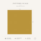 Gold Plain Christmas napkin pattern scale, showing the full 44 cm by 44 cm design.