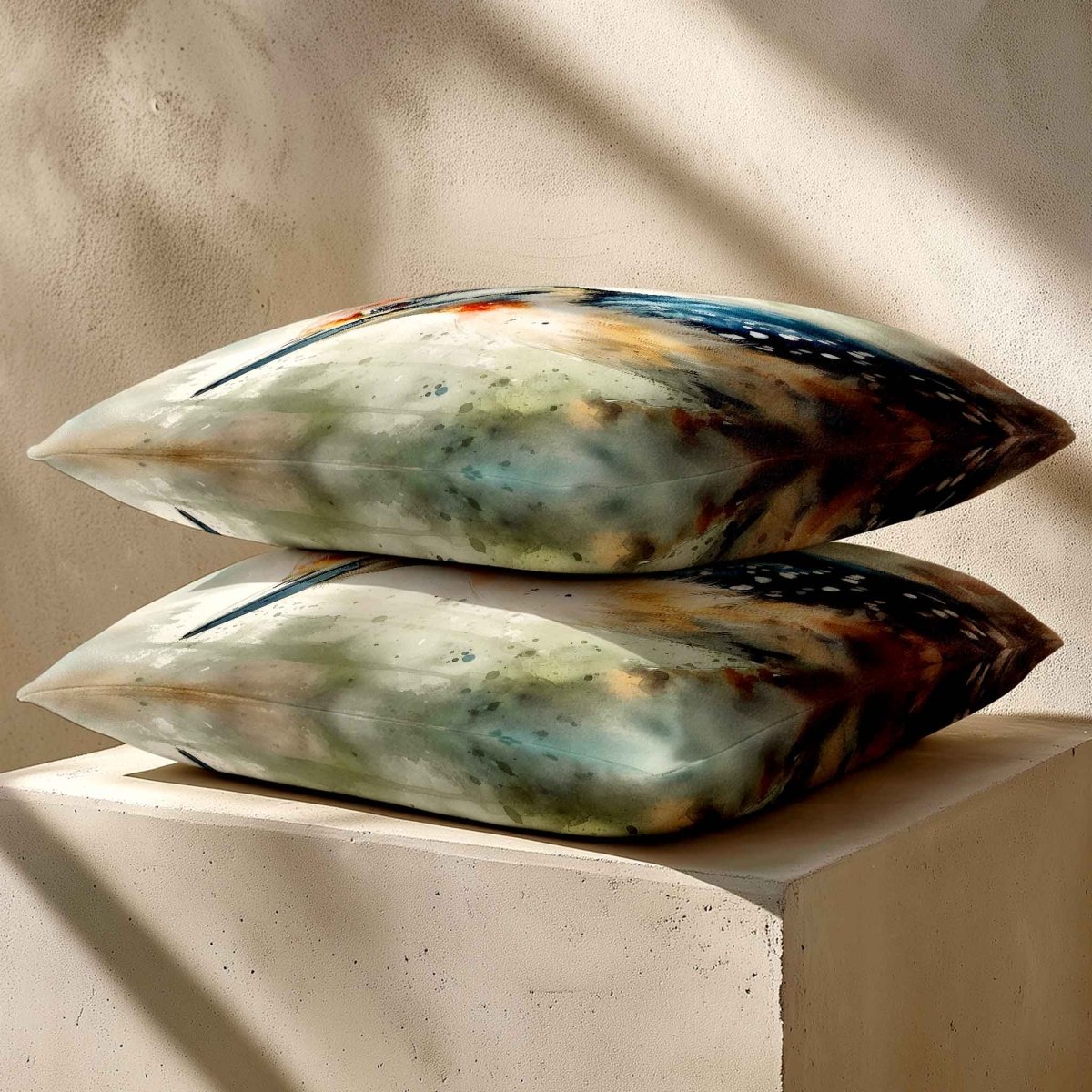 Great Spotted Woodpecker | Sustainable Velvet Cushion - 40 x 40 cm Standard by Izabela Peters