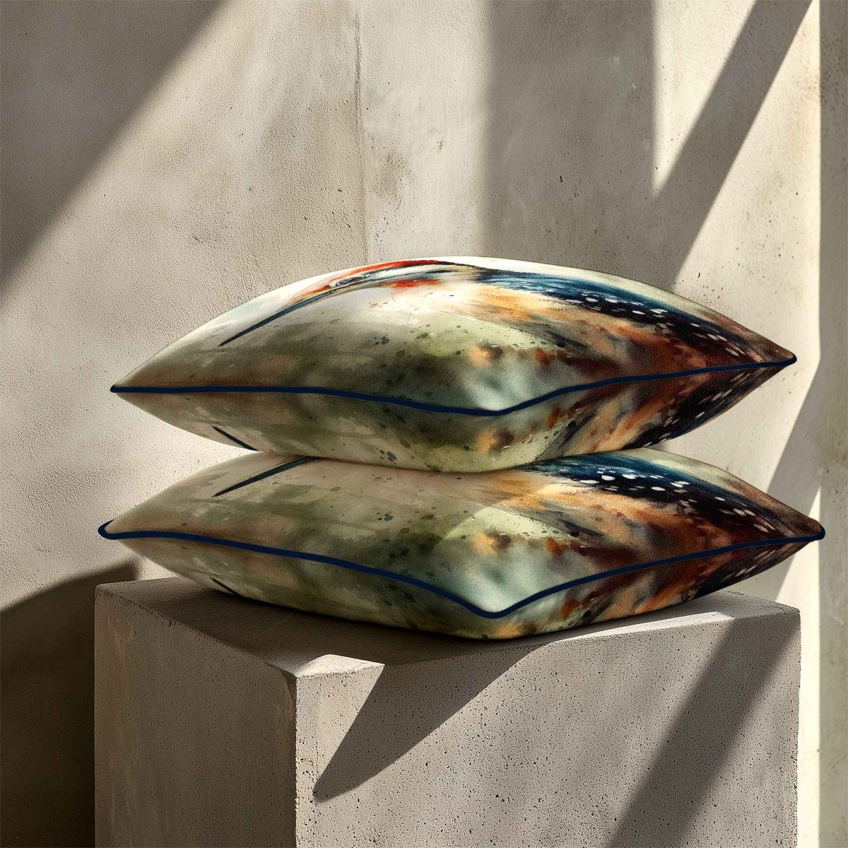Great Spotted Woodpecker | Sustainable Velvet Cushion - 40 x 40 cm Standard by Izabela Peters