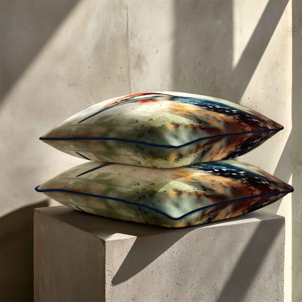 Great Spotted Woodpecker | Sustainable Velvet Cushion - 40 x 40 cm Standard by Izabela Peters