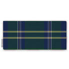 Green Tartan Christmas table runner folded on white, showing the tartan check