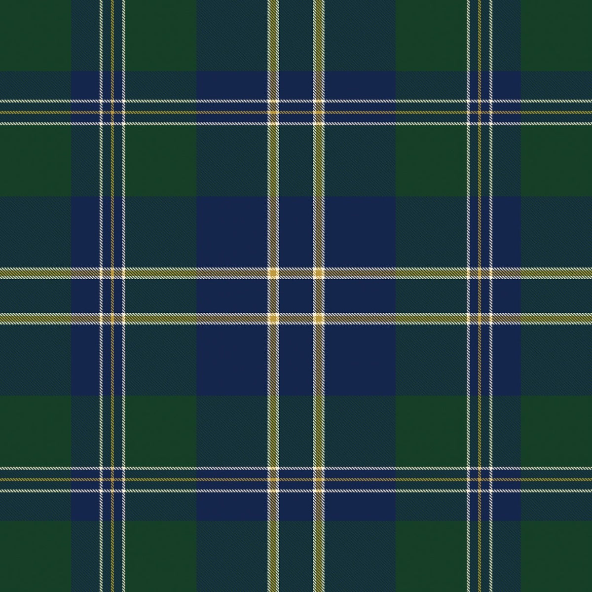Tartan Christmas print in green with navy