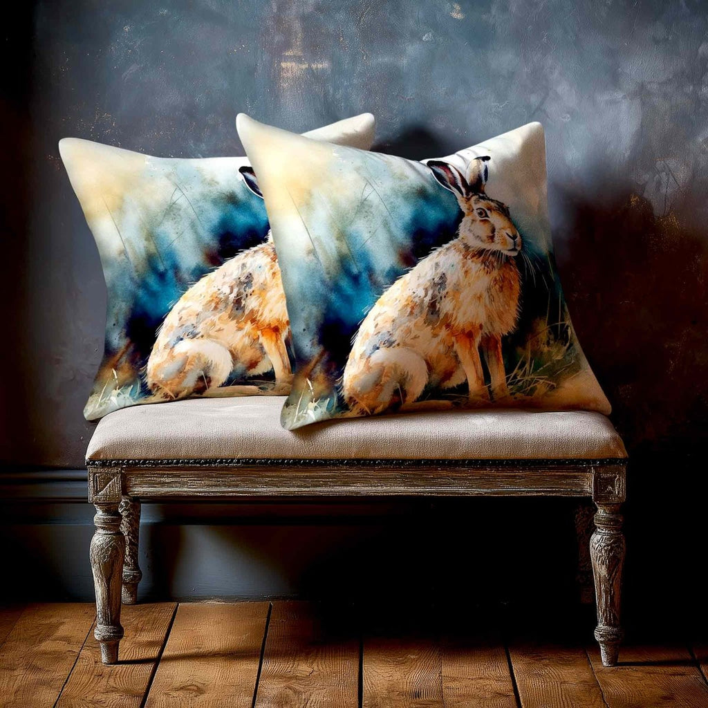 Hare | Sustainable Velvet Cushion - 40 x 40 cm Piped by Izabela Peters