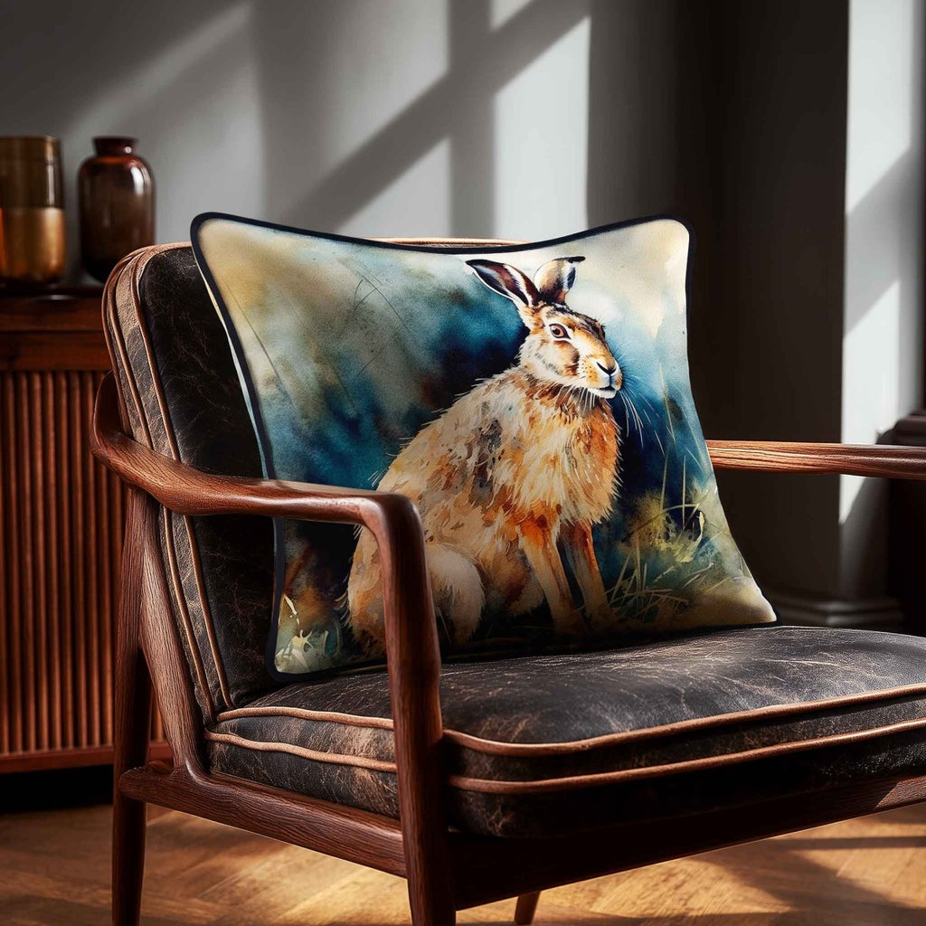 Hare | Sustainable Velvet Cushion - 40 x 40 cm Piped by Izabela Peters