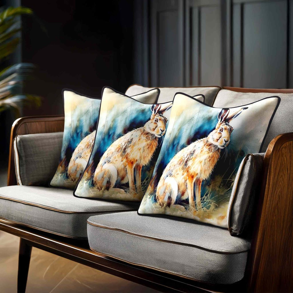 Hare | Sustainable Velvet Cushion - 40 x 40 cm Standard by Izabela Peters