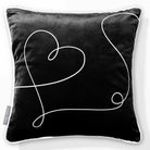 Heart | Sustainable Velvet Cushion - Black & White 40 x 40 cm Piped by Izabela Peters