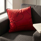 Heart | Sustainable Velvet Cushion - Crimson Muse 40 x 40 cm Standard by Izabela Peters
