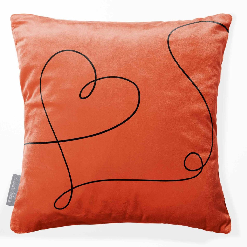 Heart | Sustainable Velvet Cushion - Burnt Ochre 40 x 40 cm Standard by Izabela Peters
