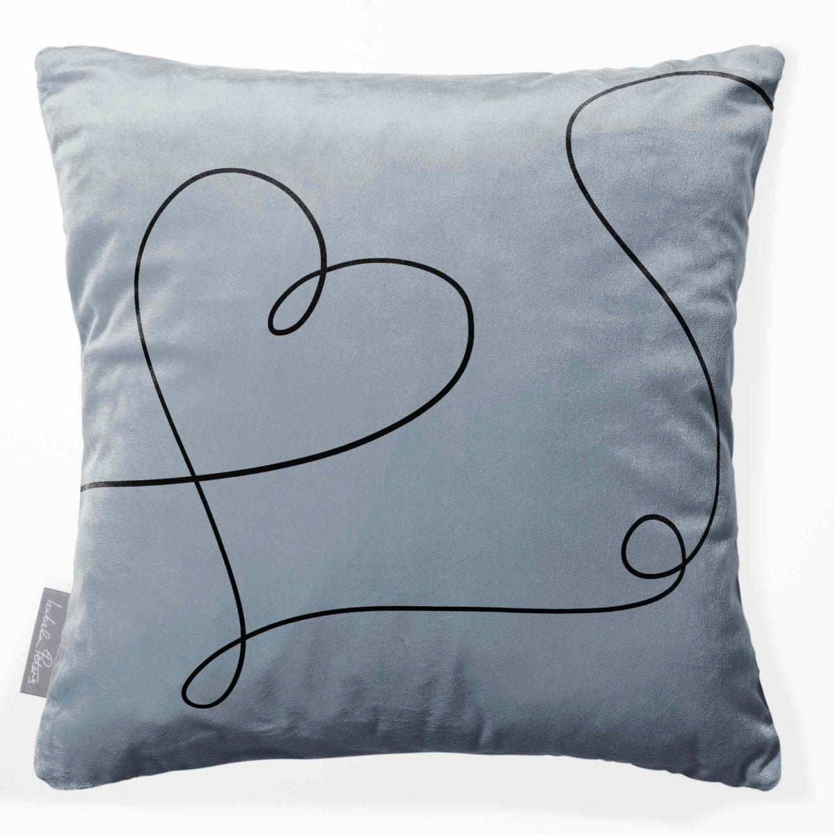 Heart | Sustainable Velvet Cushion - French Grey 40 x 40 cm Standard by Izabela Peters