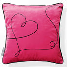 Heart | Sustainable Velvet Cushion - Hot Pink 40 x 40 cm Piped by Izabela Peters