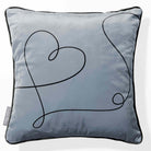 Heart | Sustainable Velvet Cushion - French Grey 40 x 40 cm Piped by Izabela Peters