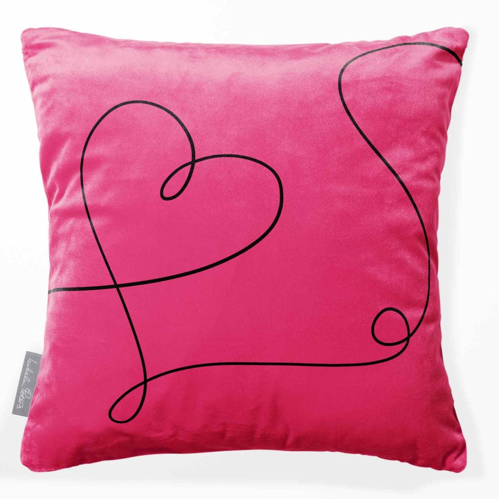Heart | Sustainable Velvet Cushion - Hot Pink 40 x 40 cm Standard by Izabela Peters