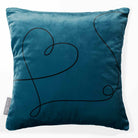 Heart | Sustainable Velvet Cushion - Teal 40 x 40 cm Standard by Izabela Peters