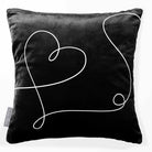 Heart | Sustainable Velvet Cushion - Black & White 40 x 40 cm Standard by Izabela Peters