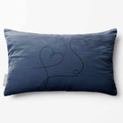 Heart | Sustainable Velvet Rectangle Cushion - Petrol Blue 50 x 30 cm Standard by Izabela Peters