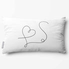 Heart | Sustainable Velvet Rectangle Cushion - White & Black 50 x 30 cm Standard by Izabela Peters