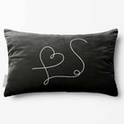 Heart | Sustainable Velvet Rectangle Cushion - Black & White 50 x 30 cm Standard by Izabela Peters