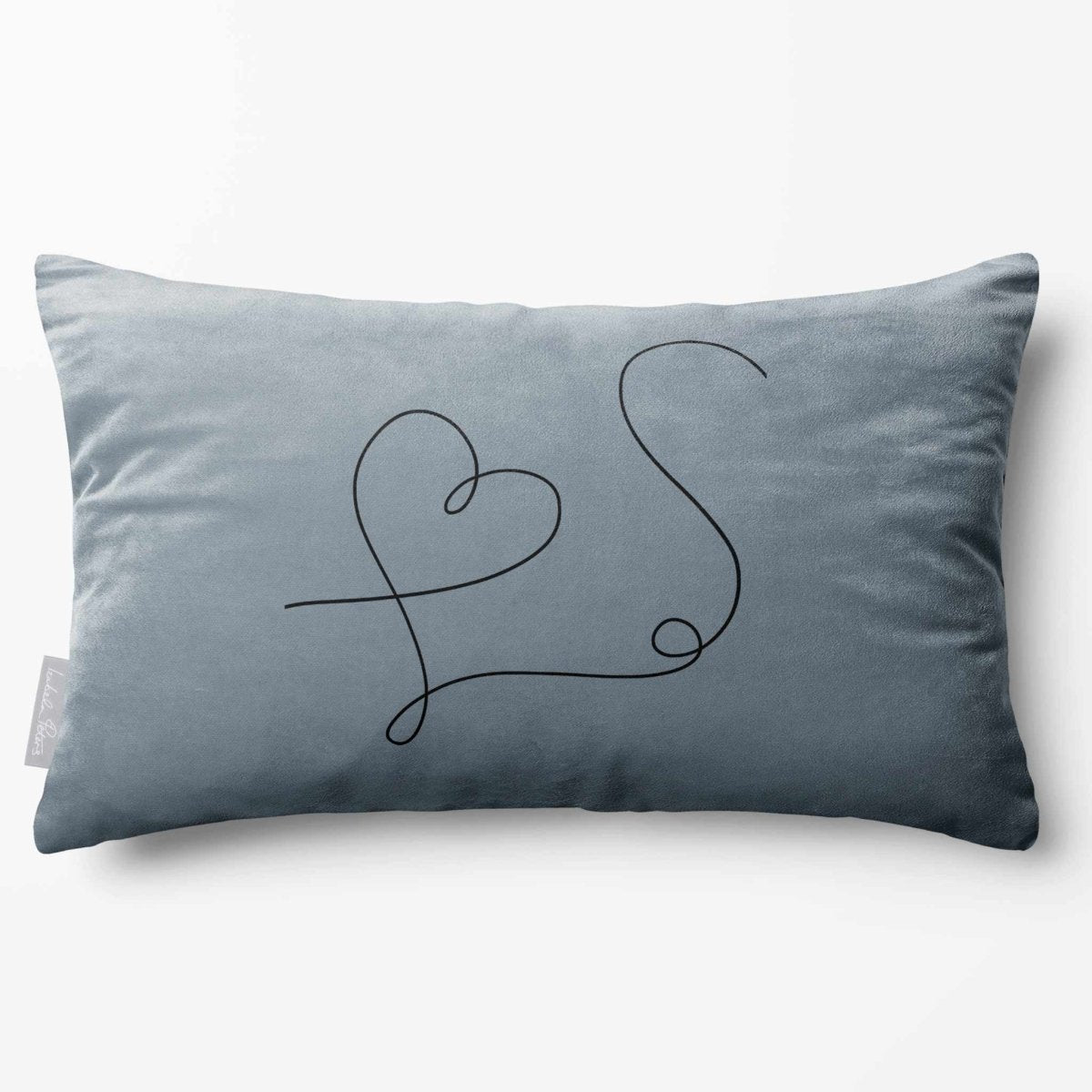 Heart | Sustainable Velvet Rectangle Cushion - French Grey 50 x 30 cm Standard by Izabela Peters