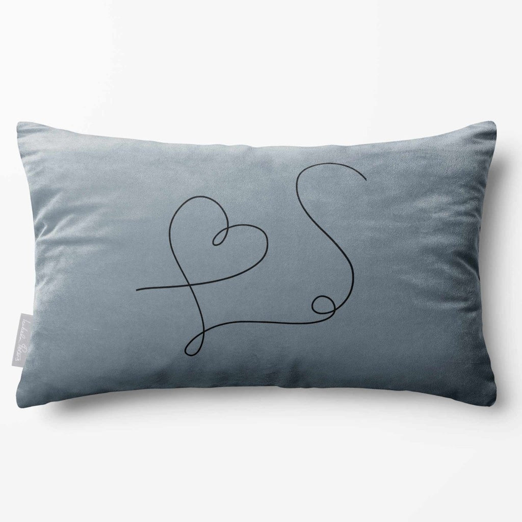 Heart | Sustainable Velvet Rectangle Cushion - French Grey 50 x 30 cm Standard by Izabela Peters